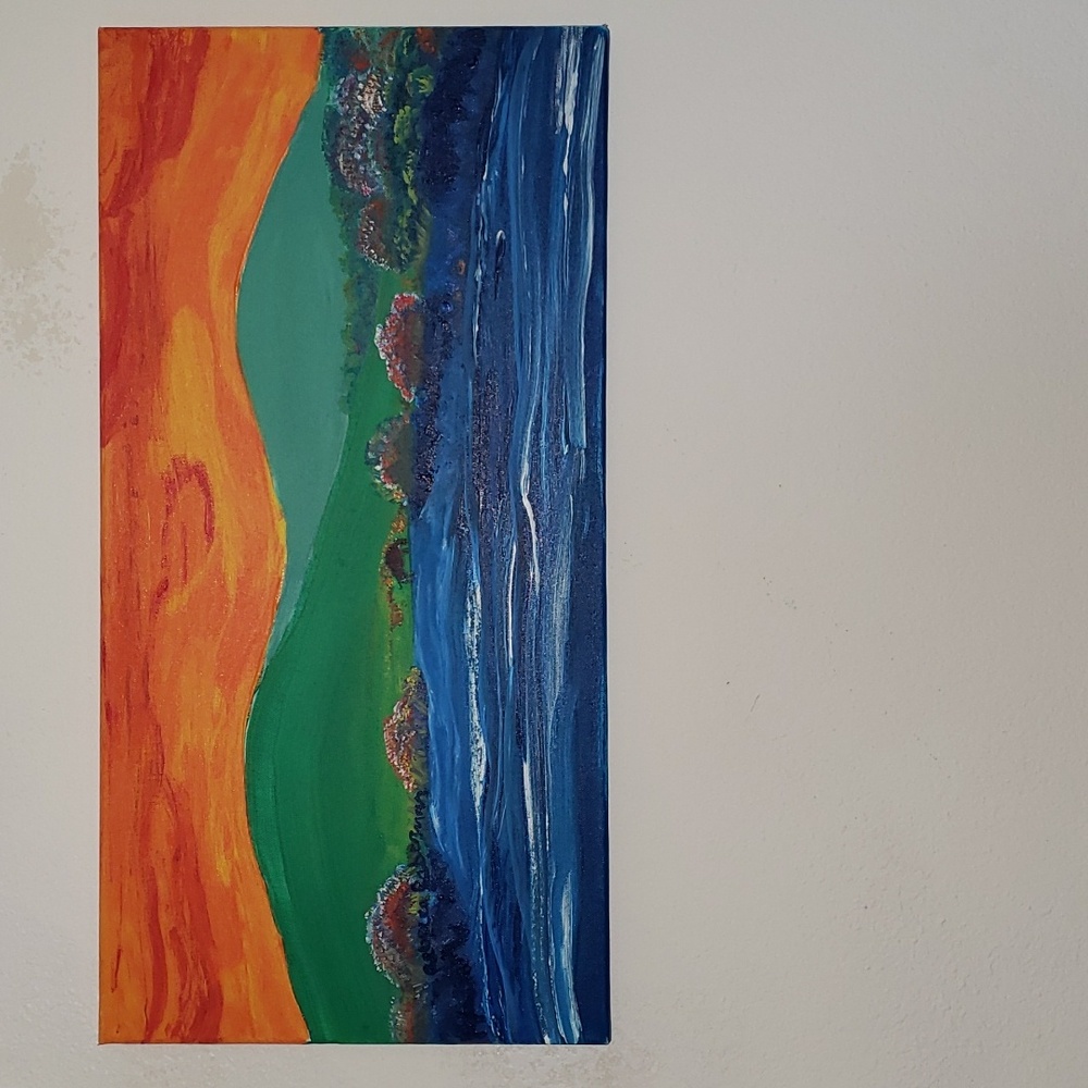 Lone Buffalo in Yellowstone National Park original acrylic on canvas